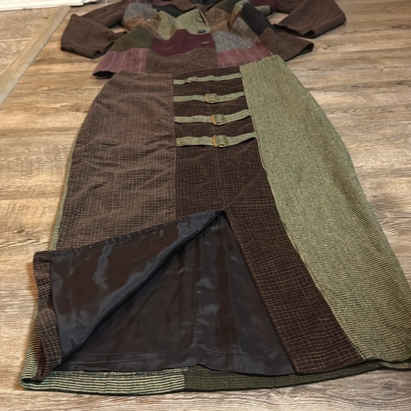 Vintage 1ofakind Designer California 2 piece multipattern tweed skirt & jacket - Picture 6 of 8